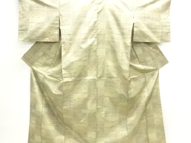JAPANESE KIMONO / OMESHI KIMONO / NISHIJIN / WOVEN LEAVES